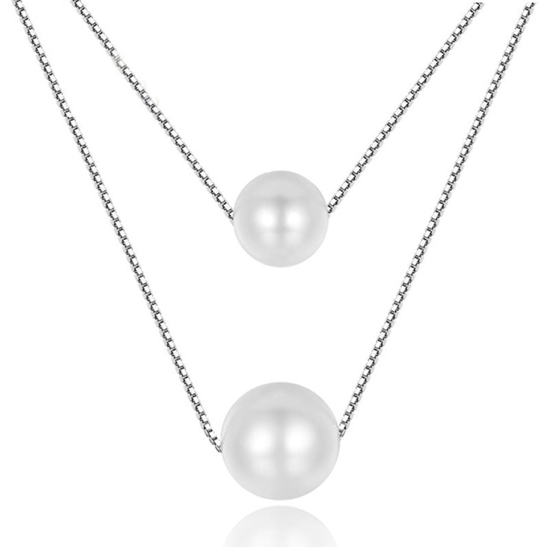 18k Gold Plated White Shell Double Layer Necklace