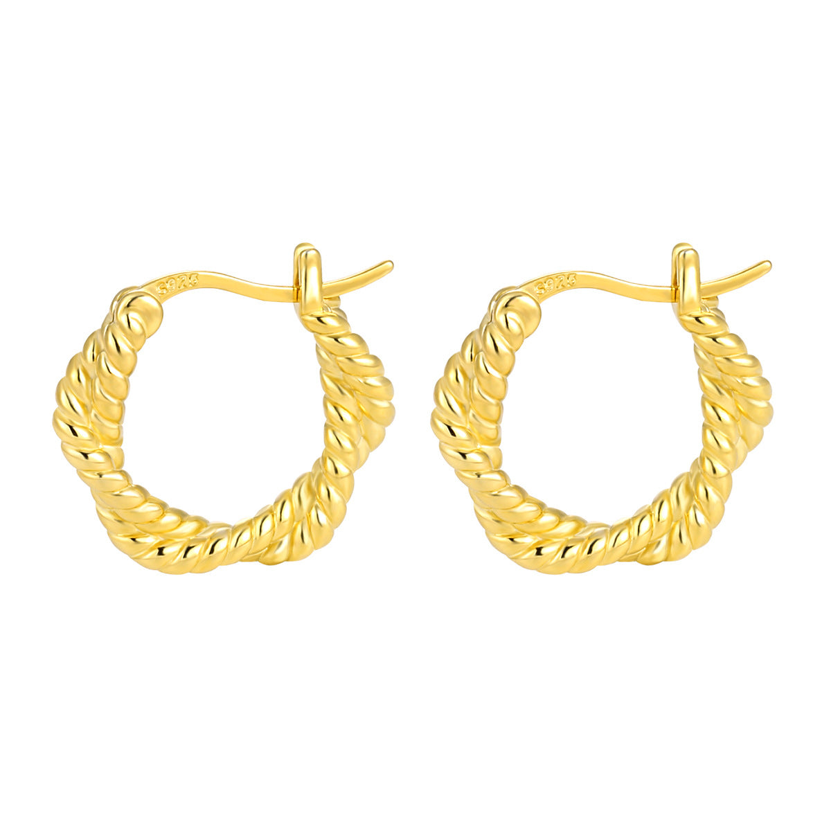 18k Gold Plated Braid Hoop Earrings