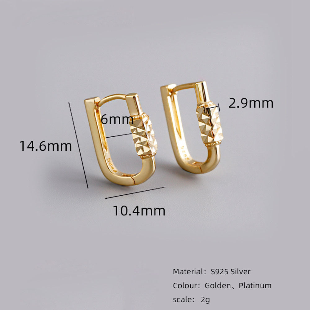 18k Gold Plated Geometry U Shape Hoop Earrings