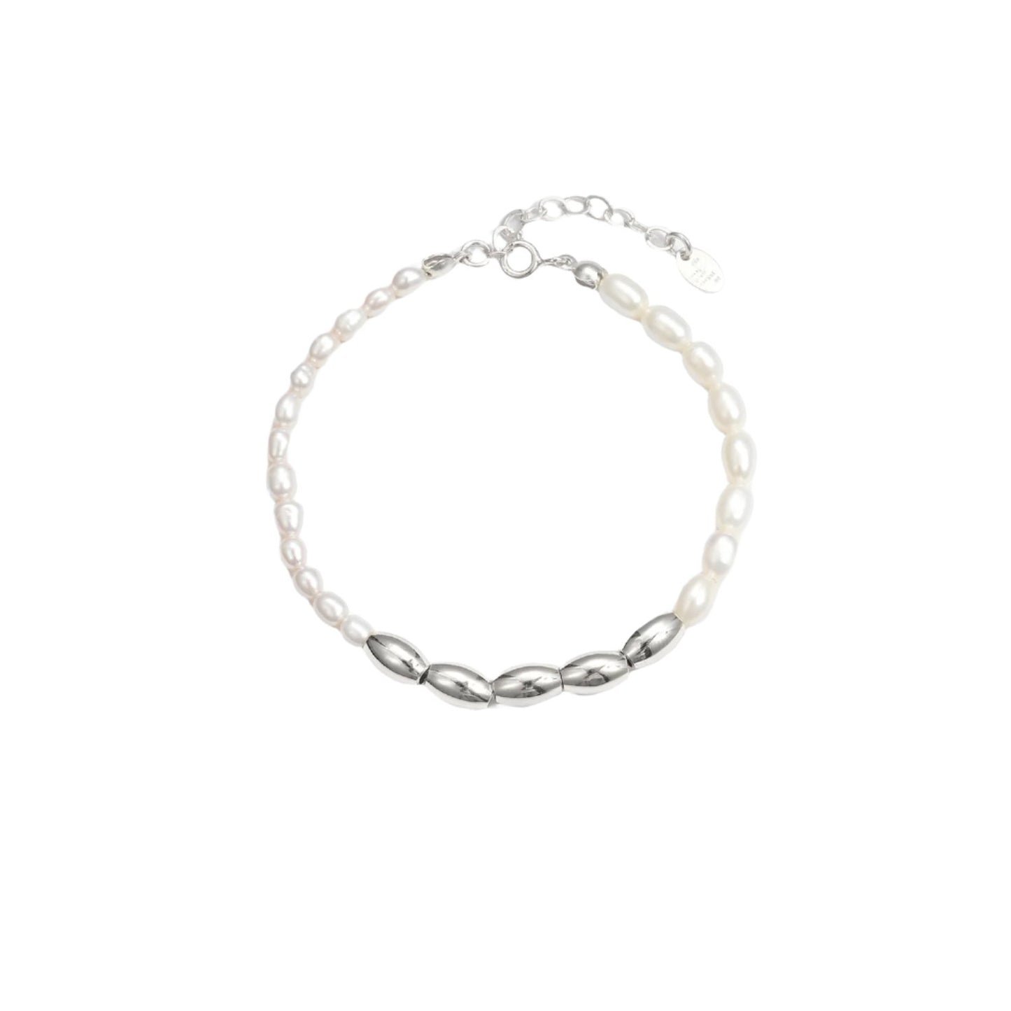 18k Gold Plate Oval Natural Pearl Bracelet