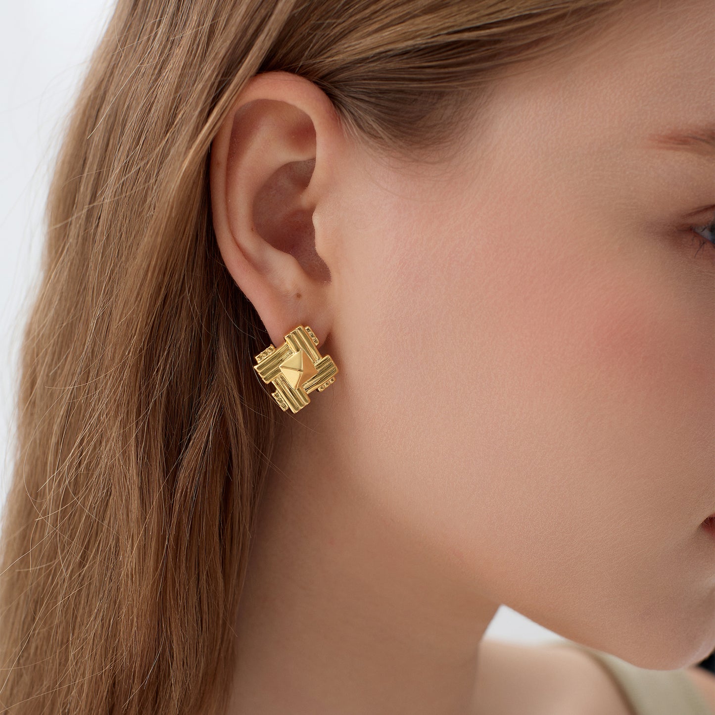 18k Gold Plated Eclectic Stud Earrings