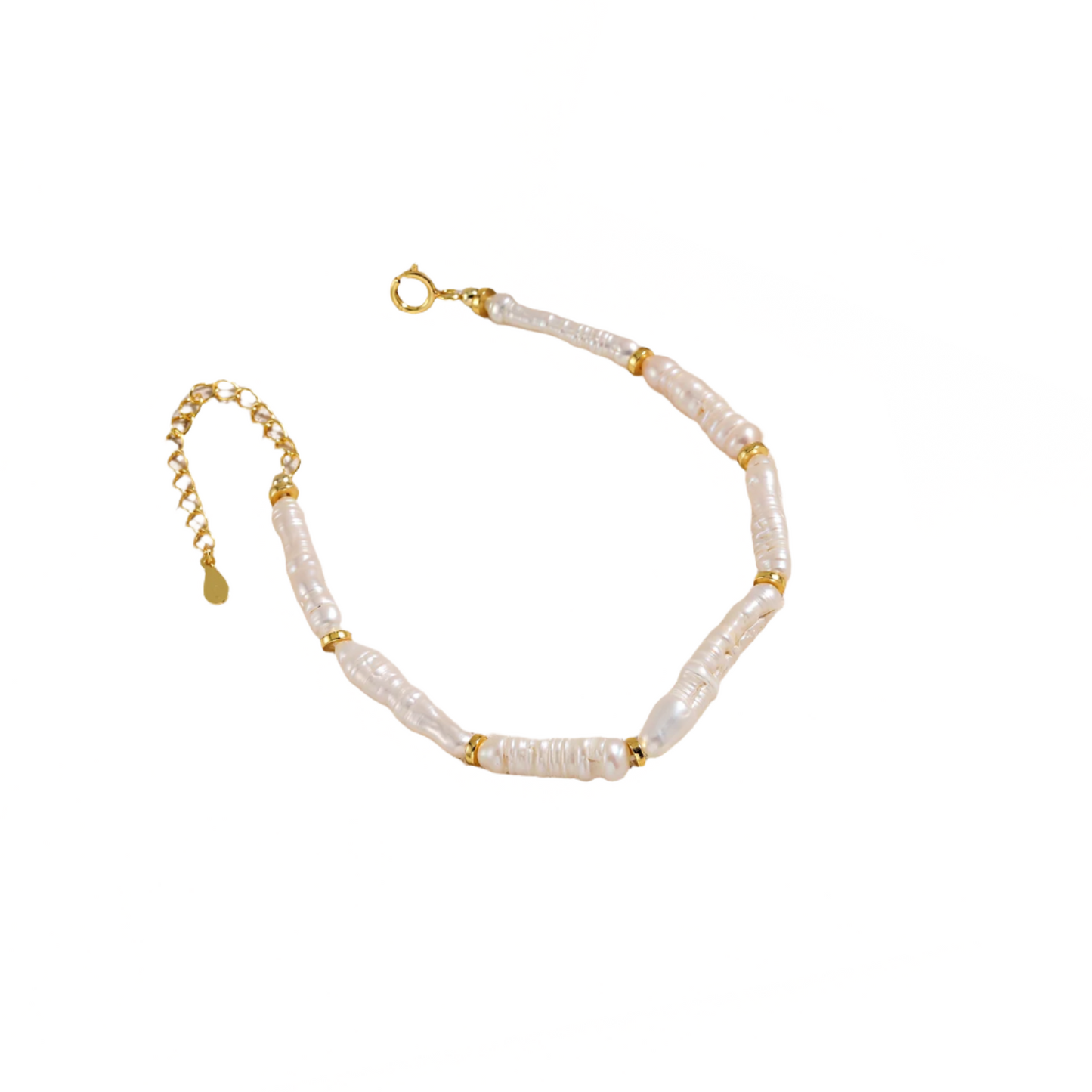 18k Gold Bar Pearl Bracelet