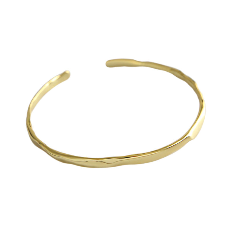 18k Gold Plated Wave Open Bangle