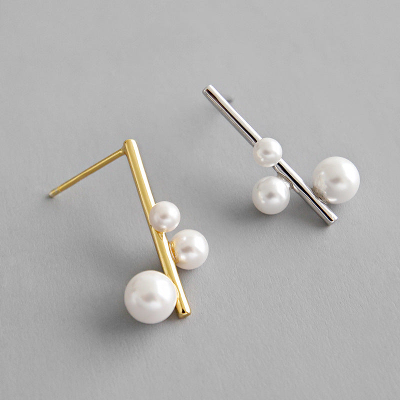 18k Gold Plated Shell Pearl Stud Earrings