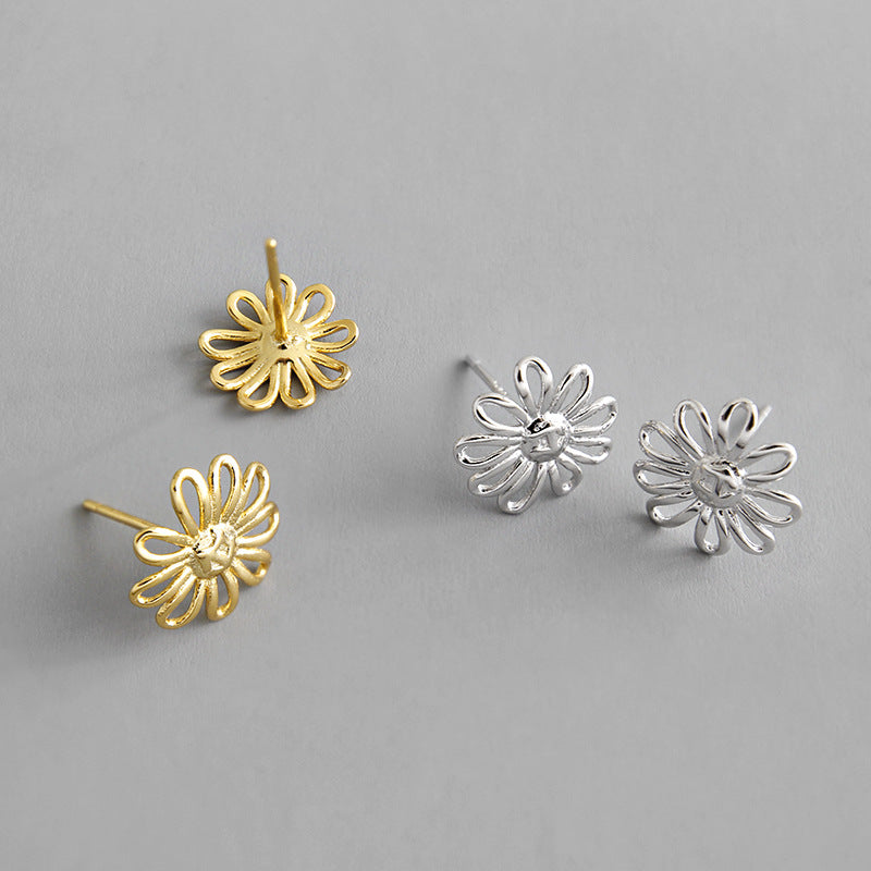 18k Gold Plated Sunflower Stud Earrings