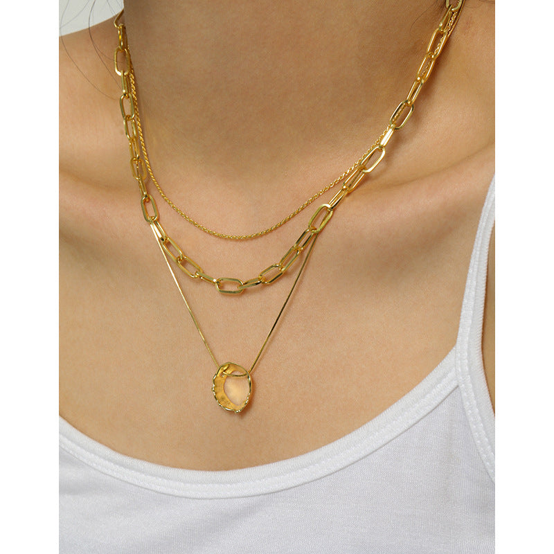 18k Gold Plated Circle of Life Thick Necklace