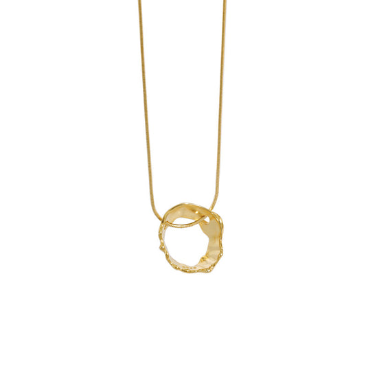 18k Gold Plated Circle of Life Thick Necklace