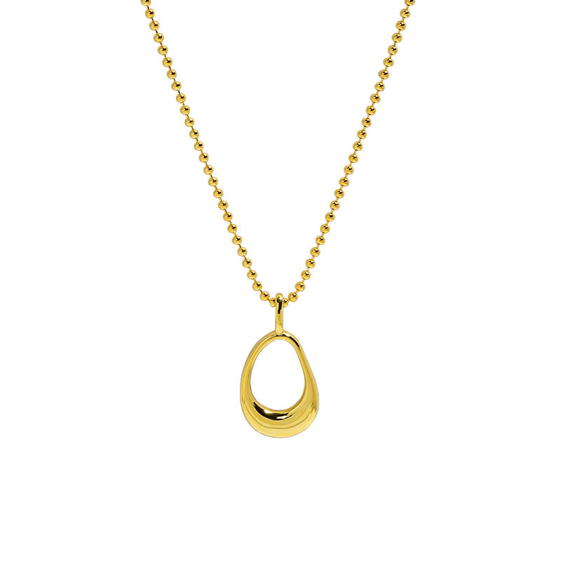 18k Gold Plated Oval Necklace