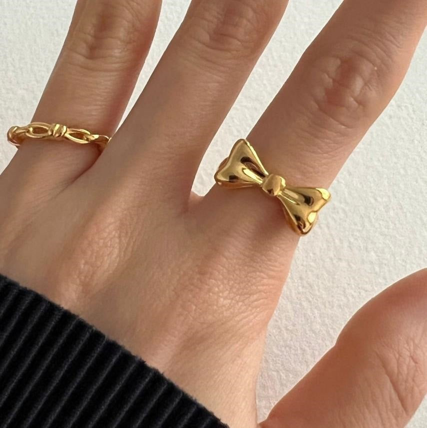 18k Gold Plated Bow Ring