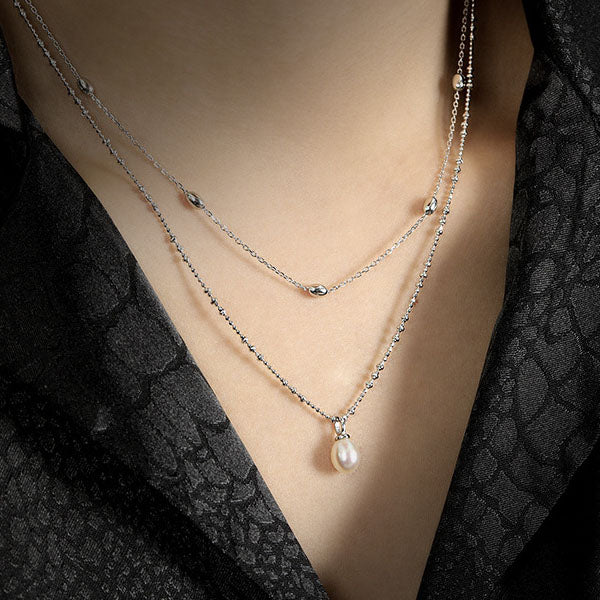 18k Gold Plated Lumina Drop Pearl Necklace