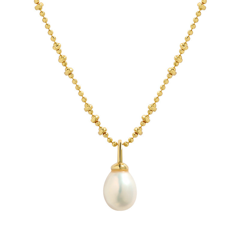 18k Gold Plated Lumina Drop Pearl Necklace