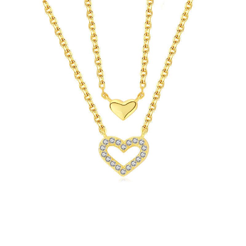 18k Gold Plated  Double Heart Necklace