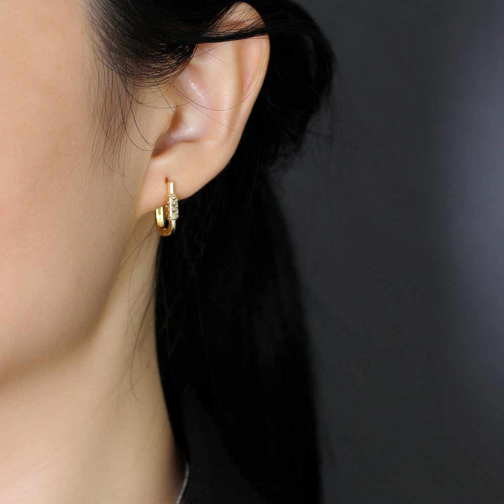 18k Gold Plated Geometry U Shape Hoop Earrings