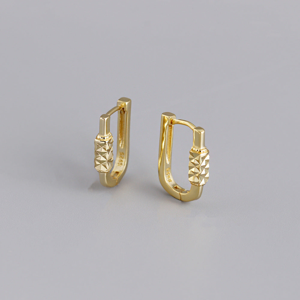 18k Gold Plated Geometry U Shape Hoop Earrings