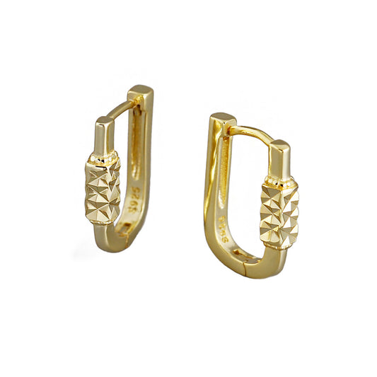 18k Gold Plated Geometry U Shape Hoop Earrings