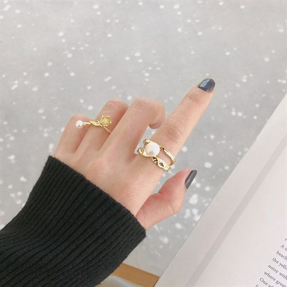 18k Gold Plated Solitary Pearl Ring