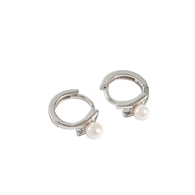 18k Gold Plated Pearl Hoop Earrings