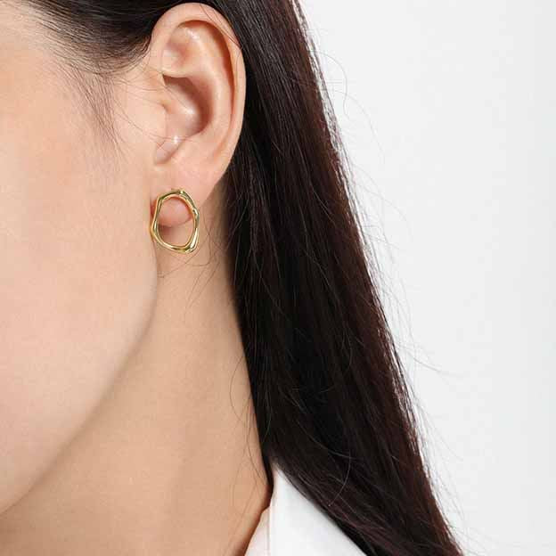 18k Gold Plated Circle of Life Earrings