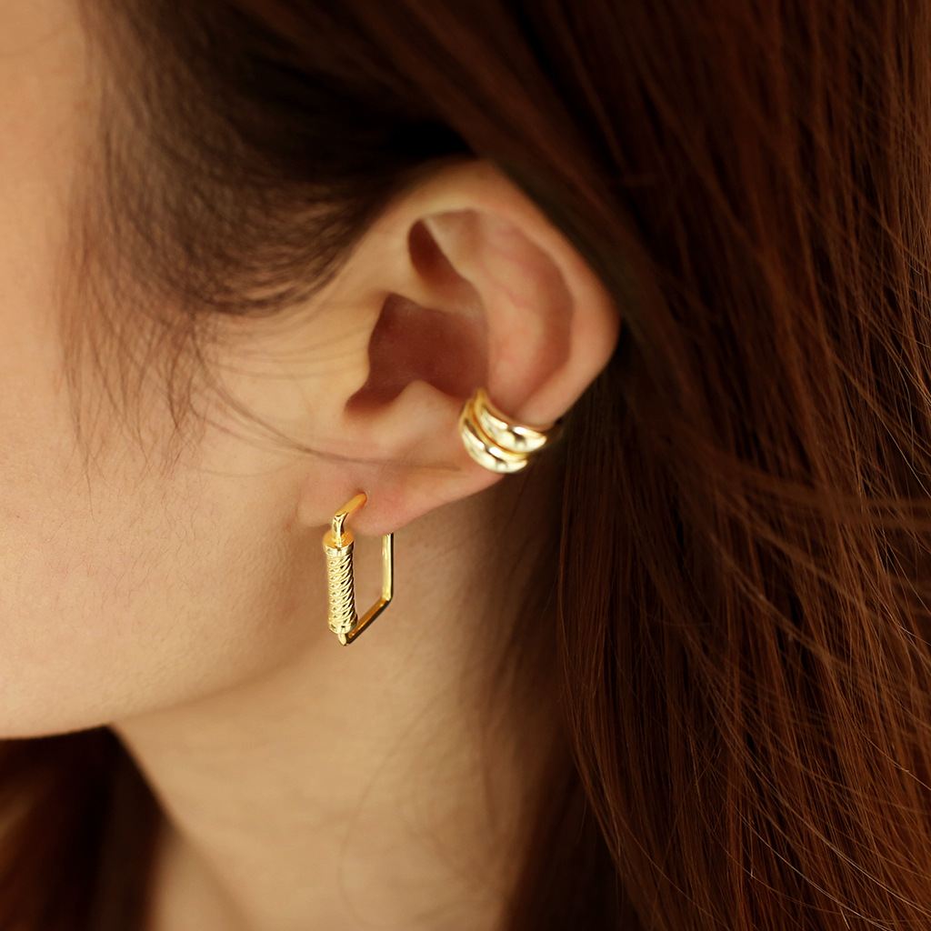 18k Gold Plated Architectural Dangling Earrings