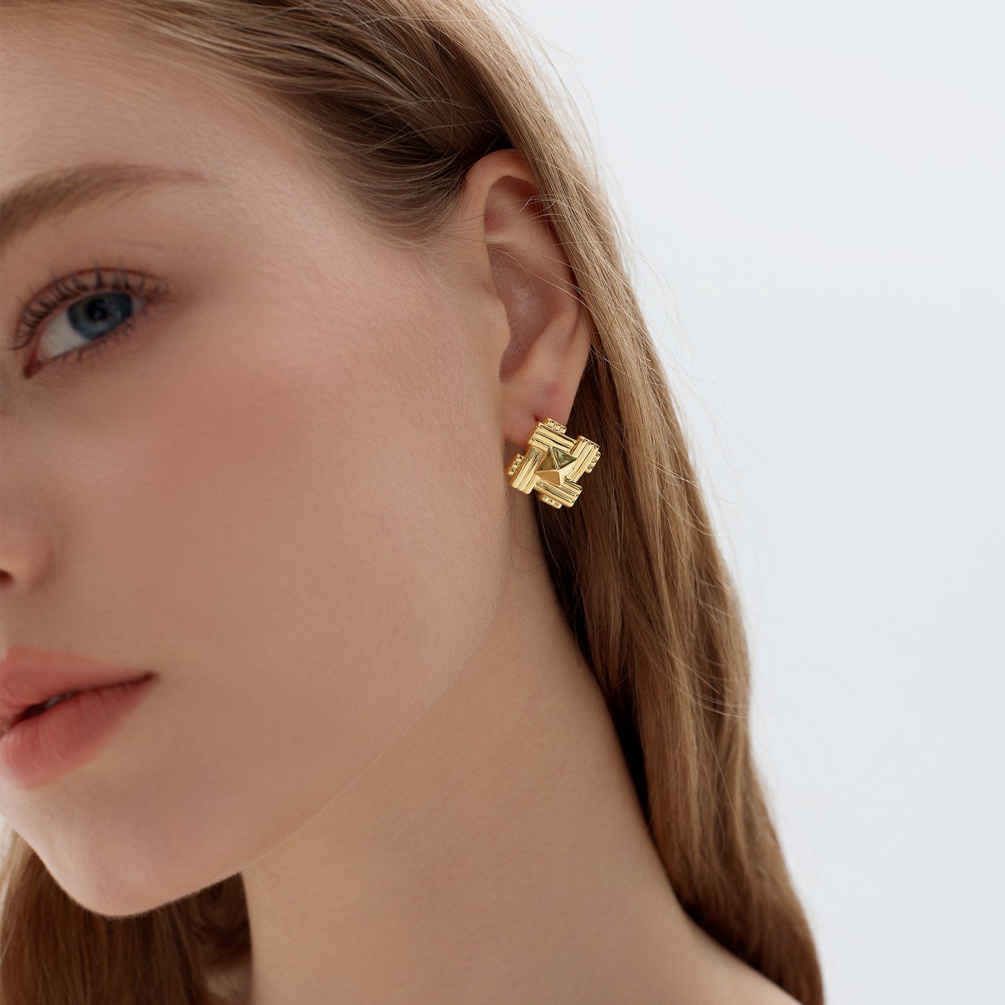 18k Gold Plated Eclectic Stud Earrings