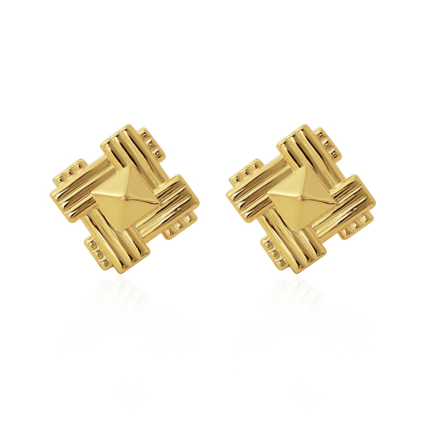 18k Gold Plated Eclectic Stud Earrings