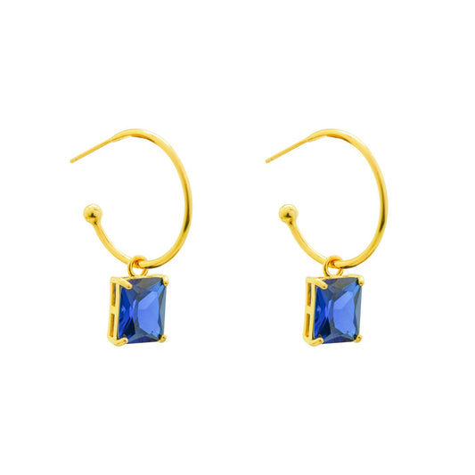 18k Gold Plated Rectangle Hoop Earrings