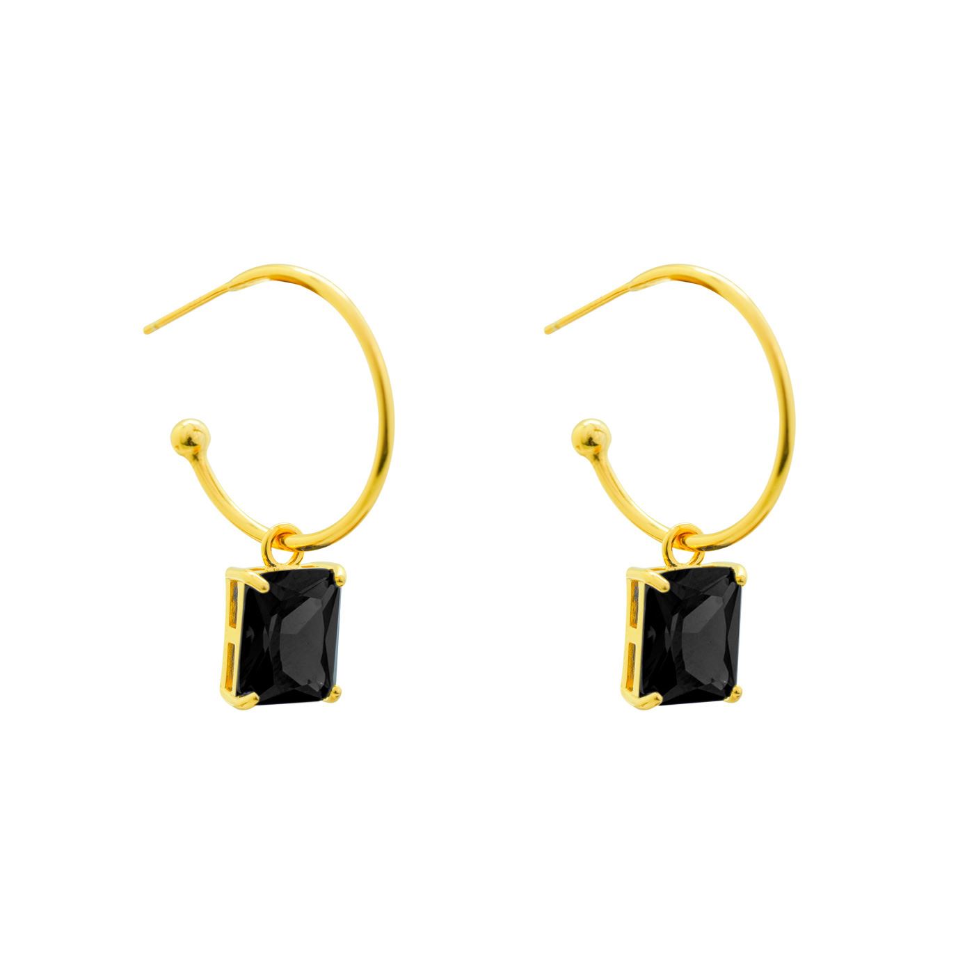 18k Gold Plated Rectangle Hoop Earrings